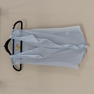 Princess Vera Wang sheer blue ruffle blouse